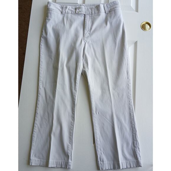 Lee Just Below the Waist Khaki White Slacks size 16S short slimming trousers - Picture 2 of 16